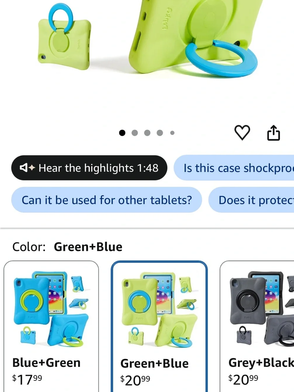 Universal Blue cover and Stand on green Case 11” for tablets